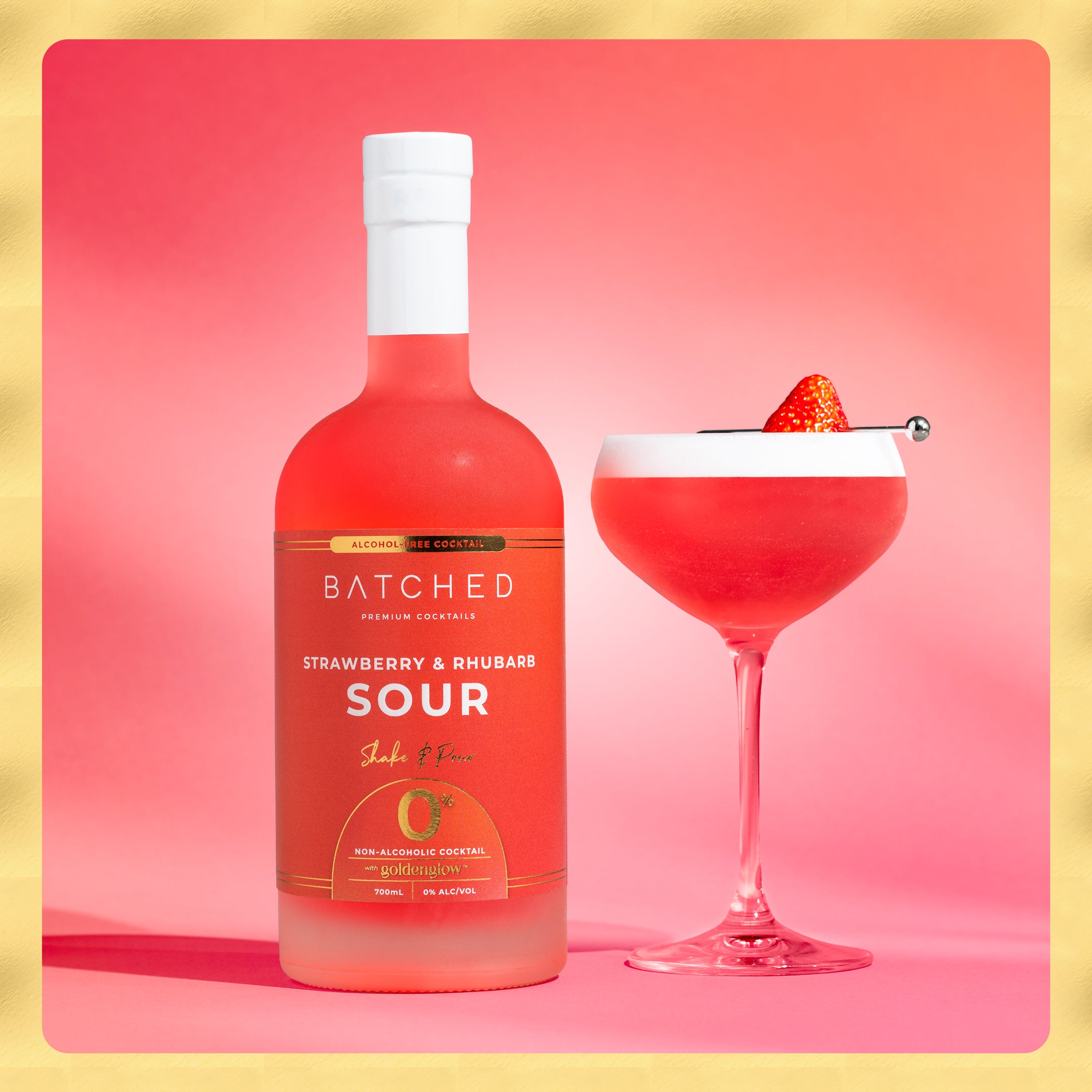 BATCHED 0% Gin Sour Strawberry & Rhubarb